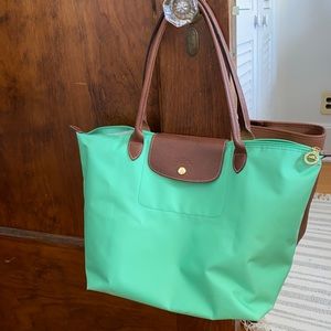 Lime Green Medium-Sized Nylon Longchamp Bag